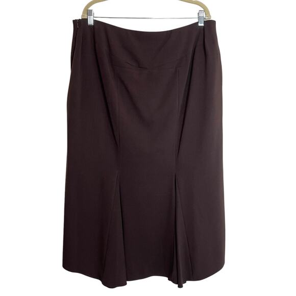 Bob Mackie Studio Womens Skirt Plus Size 18W Brown Midi Career Work Lined Modest - Picture 3 of 6